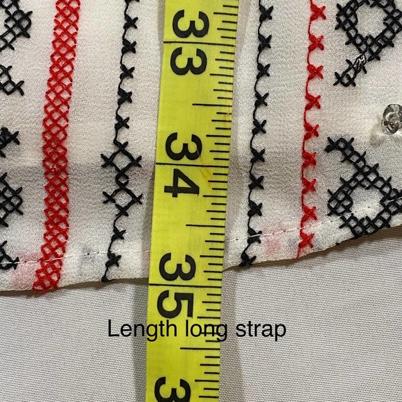 Sam Edelman*Womens Medium Slip Dress*Cross Stitch Design*Embellished*Light - Picture 9 of 10